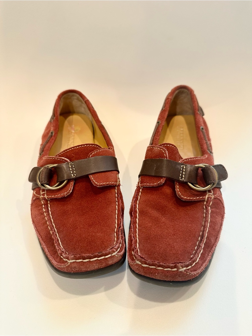 Sperry Top-Sider Rust Suede Loafers Leather Strap Boat Shoes Women’s Size 8.5